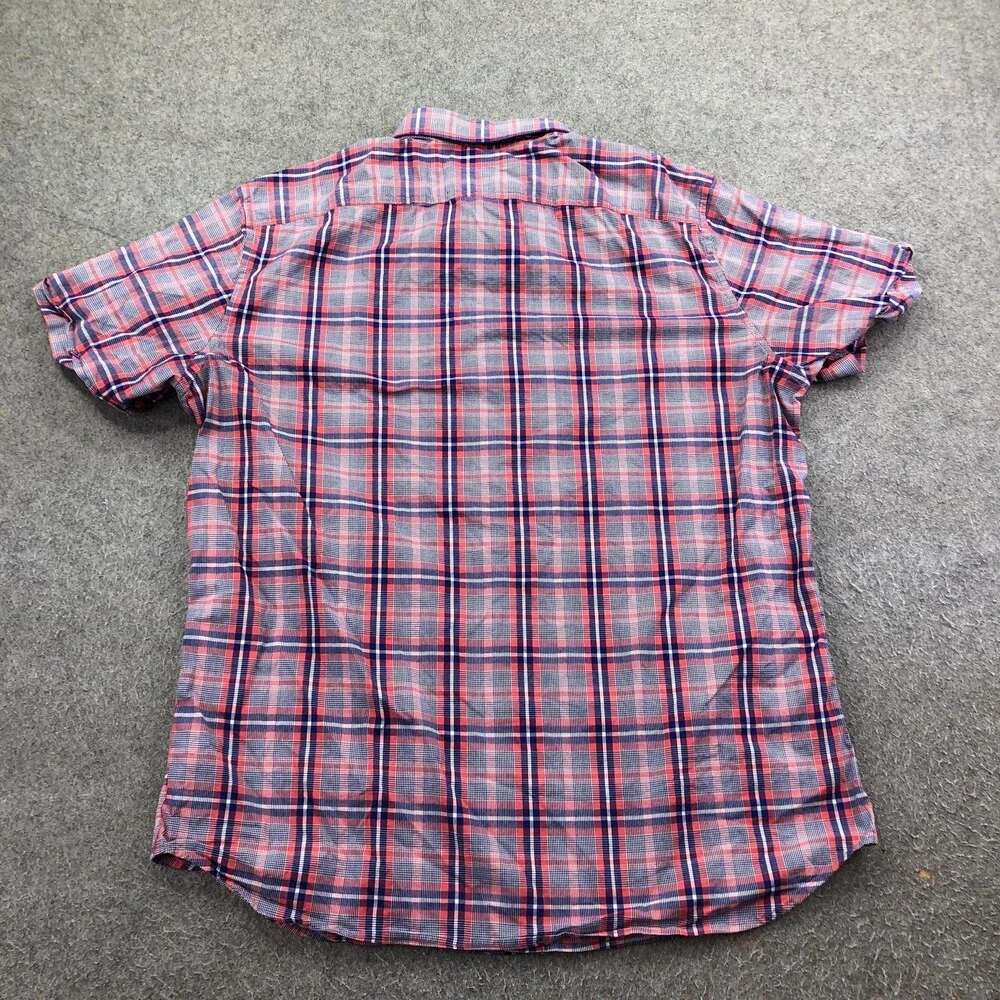 Banana Republic Shirt Mens Large Multicolor Plaid Short Sleeve Button Up Casual